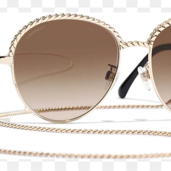 Chanel chain necklace sunglasses Square brand new with pouch 4244 - Picture 4 of 7